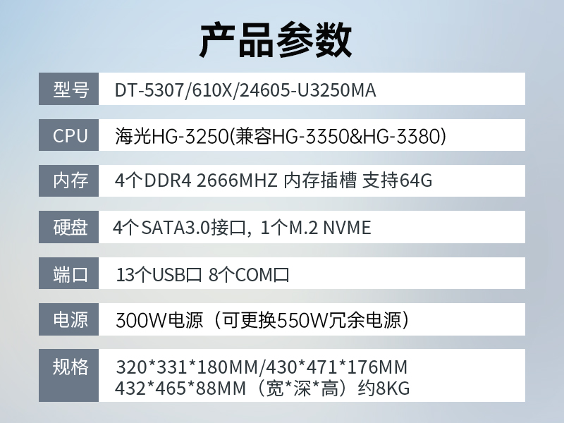 国内工控机,国产海光处理器主机,DT-5307-U3250MA
